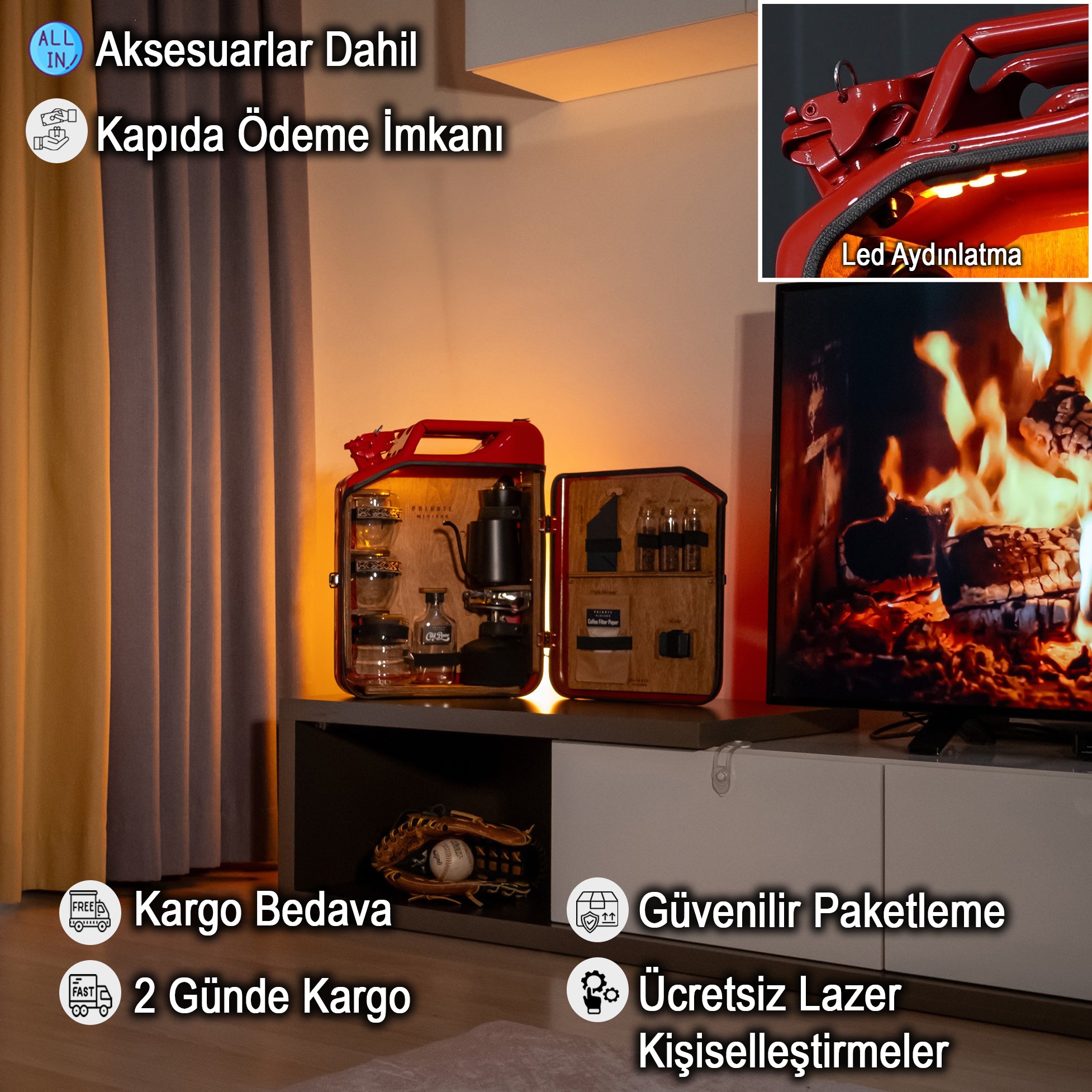 Çelik Bidon Demleme Kahve Konsepti / Full Aksesuar