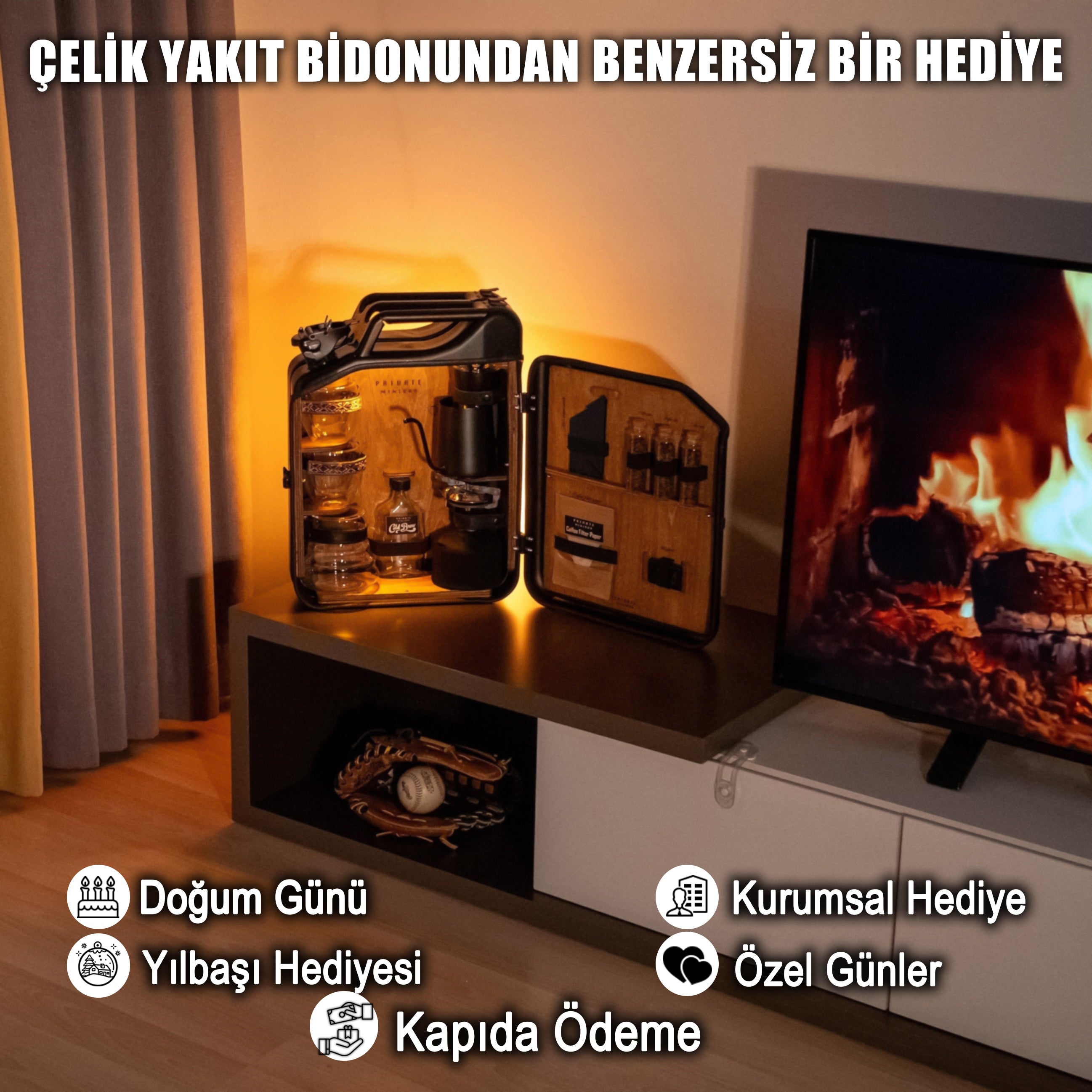 Çelik Bidon Demleme Kahve Konsepti / Full Aksesuar