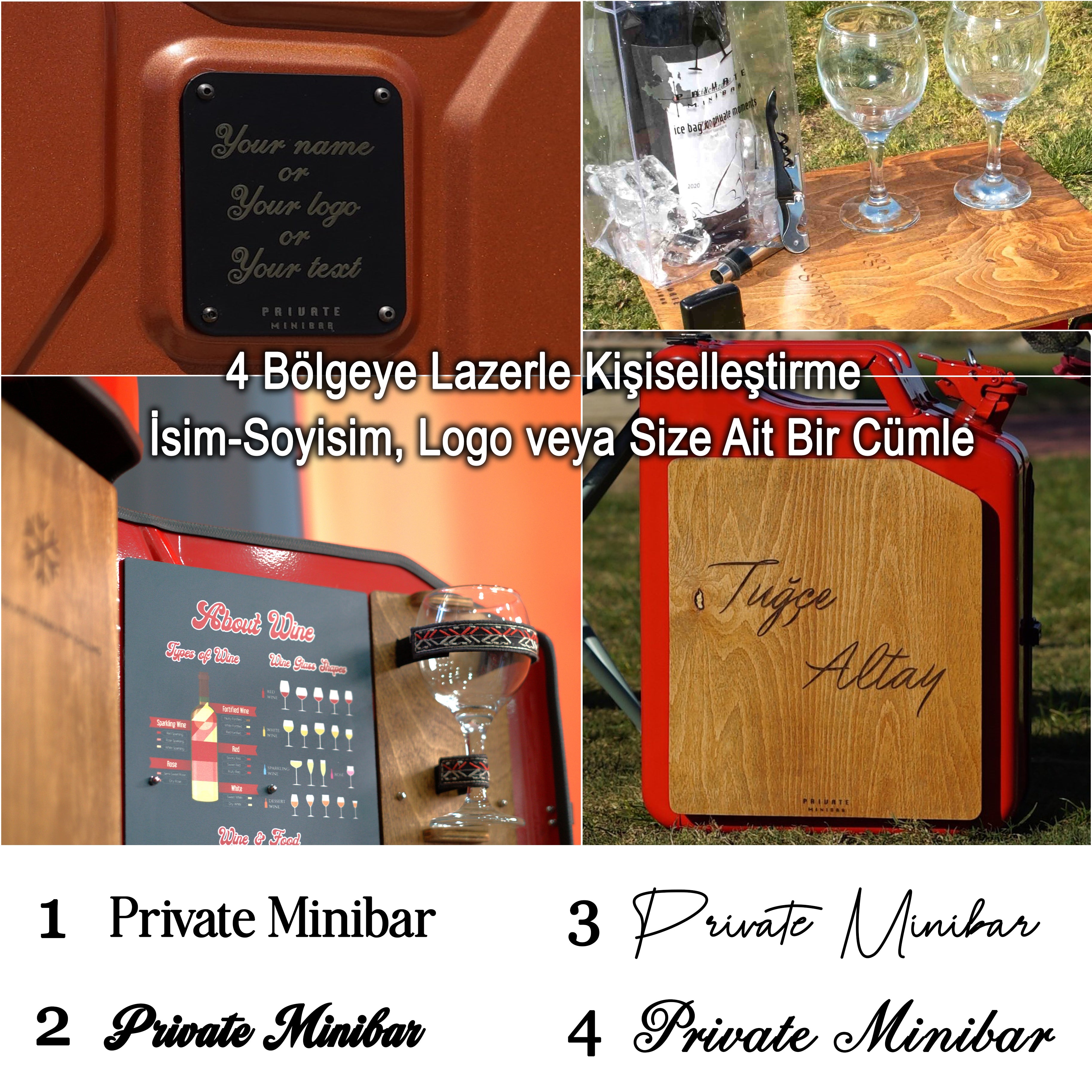 Çelik Bidon Termoslu Portatif Minibar / Full Aksesuar Şarap Konsepti